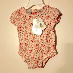 Koala kids onesie 3/6 Months Red Pink Green Flowers.